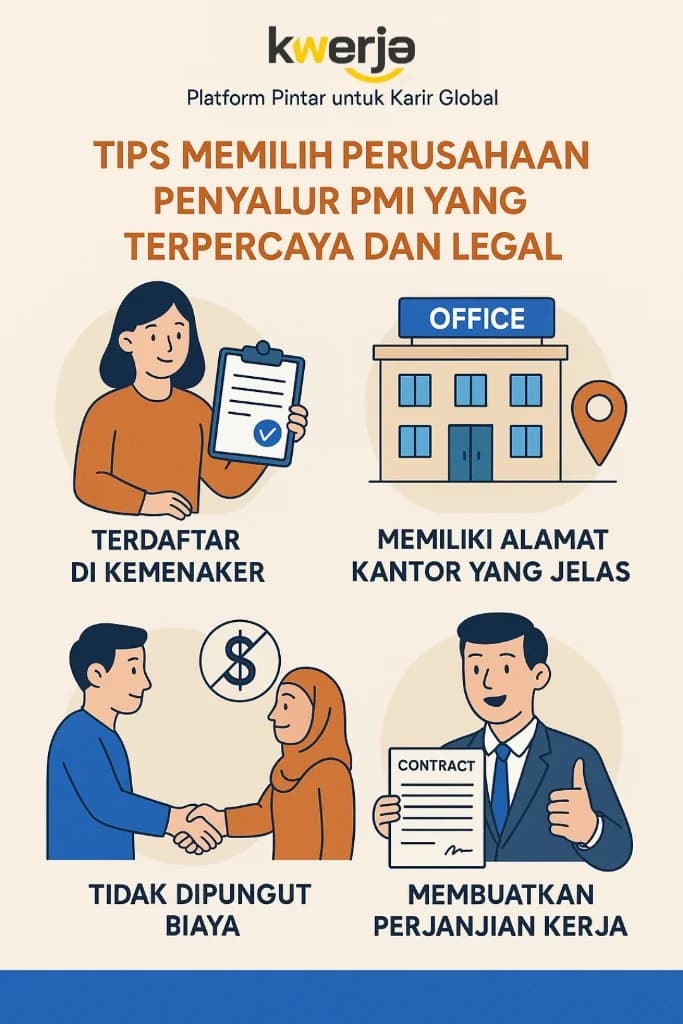 Tips Memilih Perusahaan Penyalur PMI yang Terpercaya dan Legal dengan Kwerja